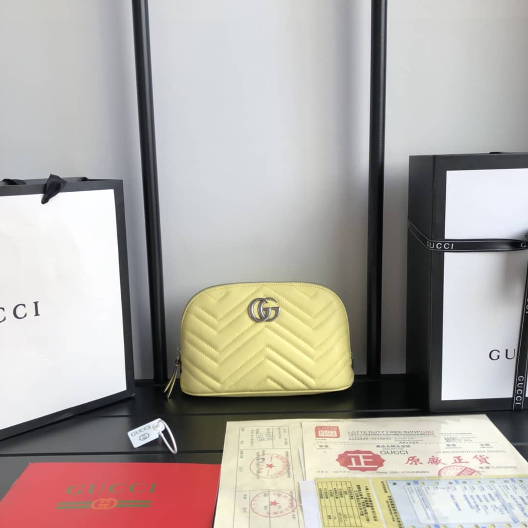 Gucci GG Marmont Quilted Vanity Bag Replica Yellow 625690