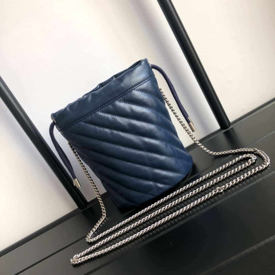 Gucci GG Marmont Mini Bucket Crossbody Bag Replica Blue 575163