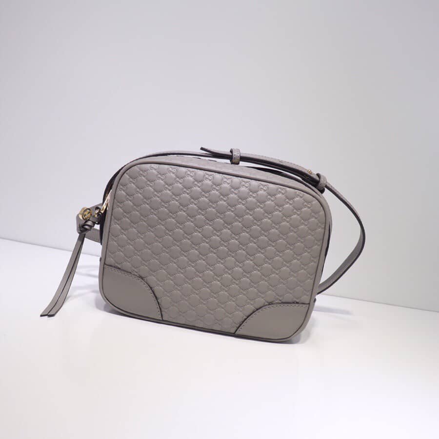 Gucci Bree Guccissima GG Leather Canvas Camera Bag Replica Gray 449413