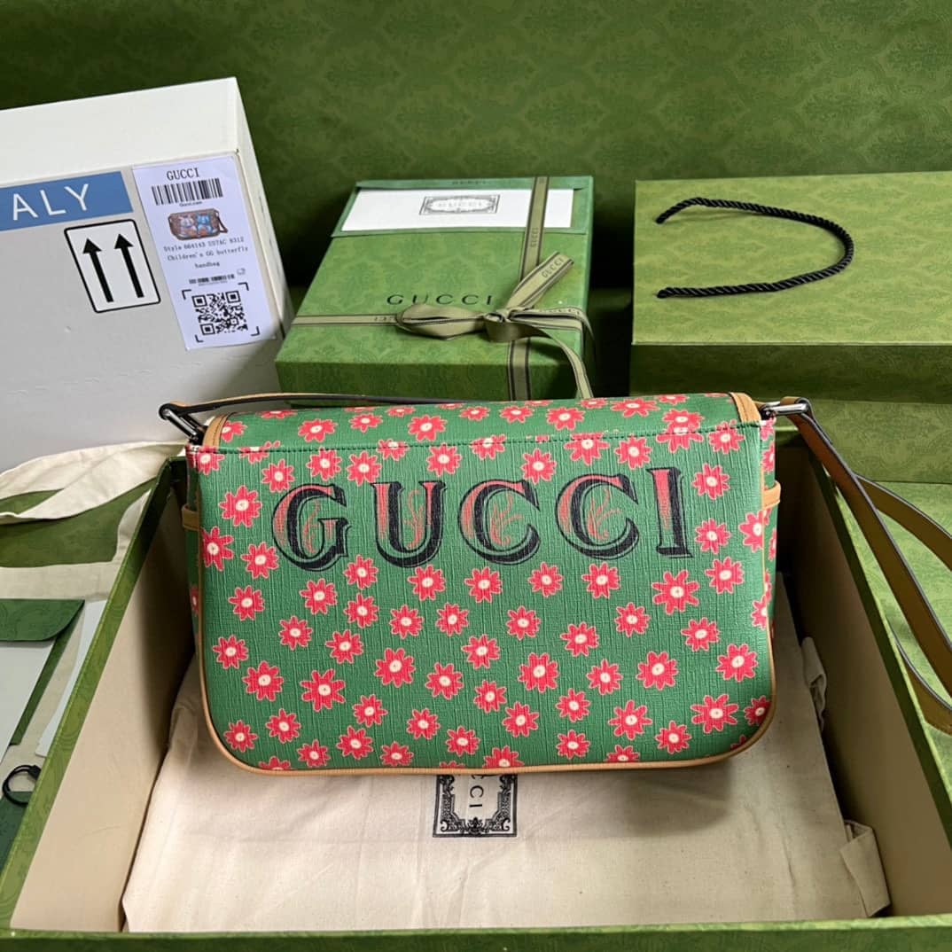 Gucci Children Cat Print 664143 Replica Messenger Bag