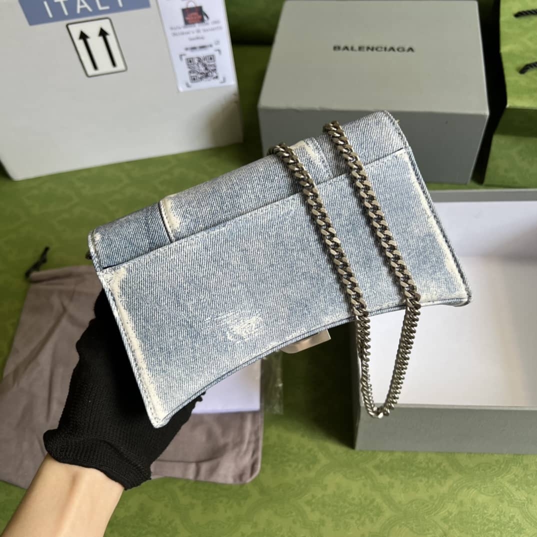 Gucci × Balenciaga Denim Shoulder Crossbody Bag 656050 Replica