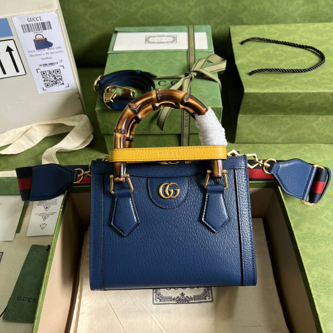Gucci Diana Mini Tote Blue 702732 Replica Bag