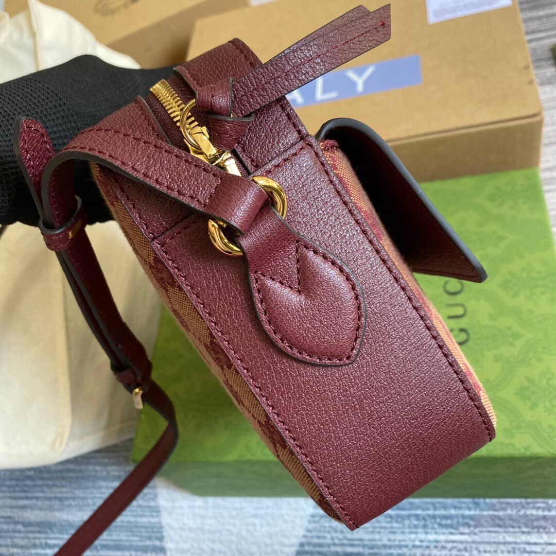 Gucci Horsebit 1955 GG Crossbody Bag Replica Red 645454