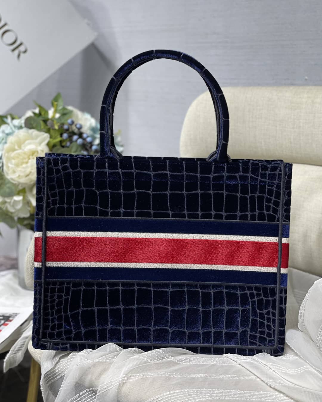 Christian Dior CD Book Embroidery Replica Tote