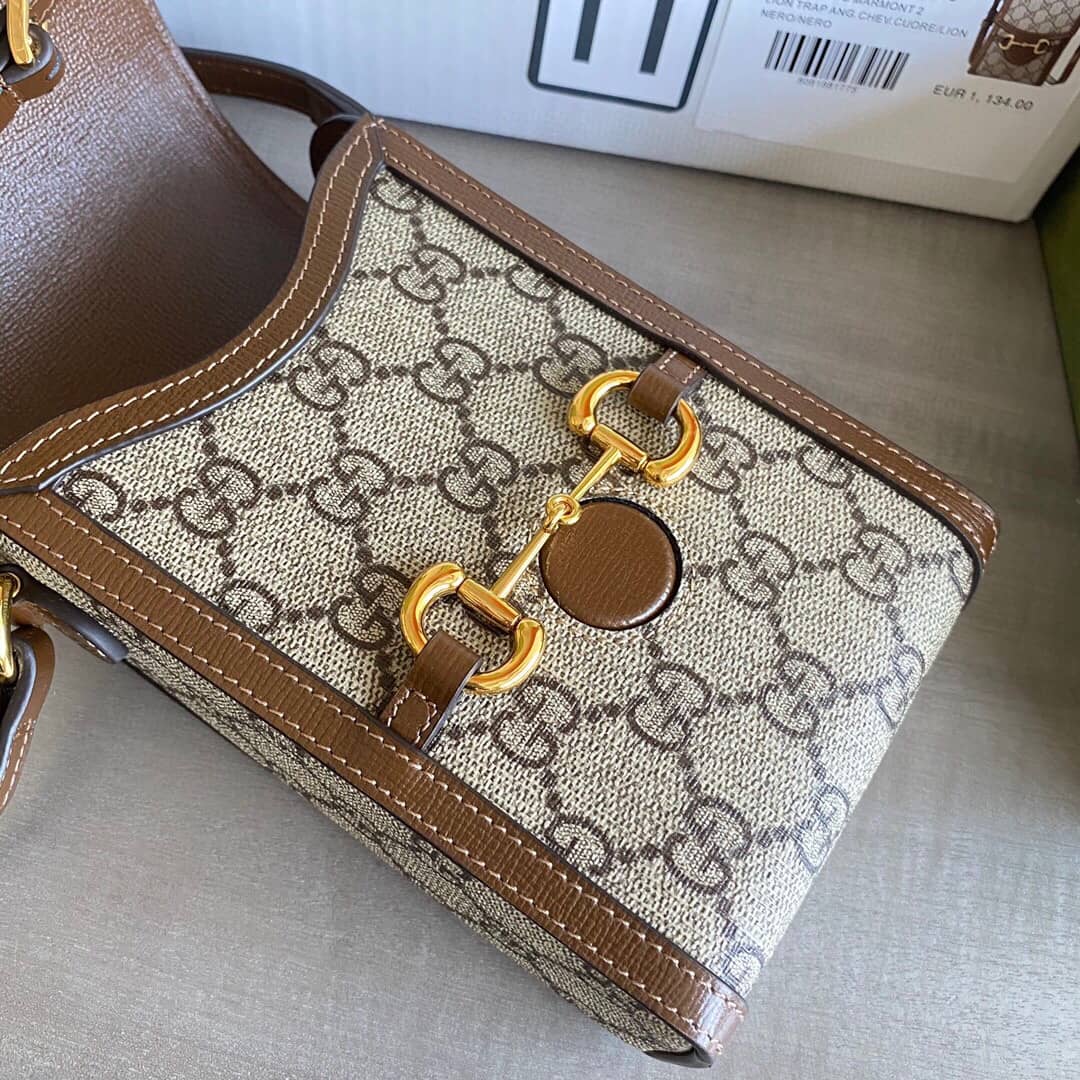 Best Replica Gucci Horsebit 1955 Mini Bag Replica Brown 625615(ColaReps)