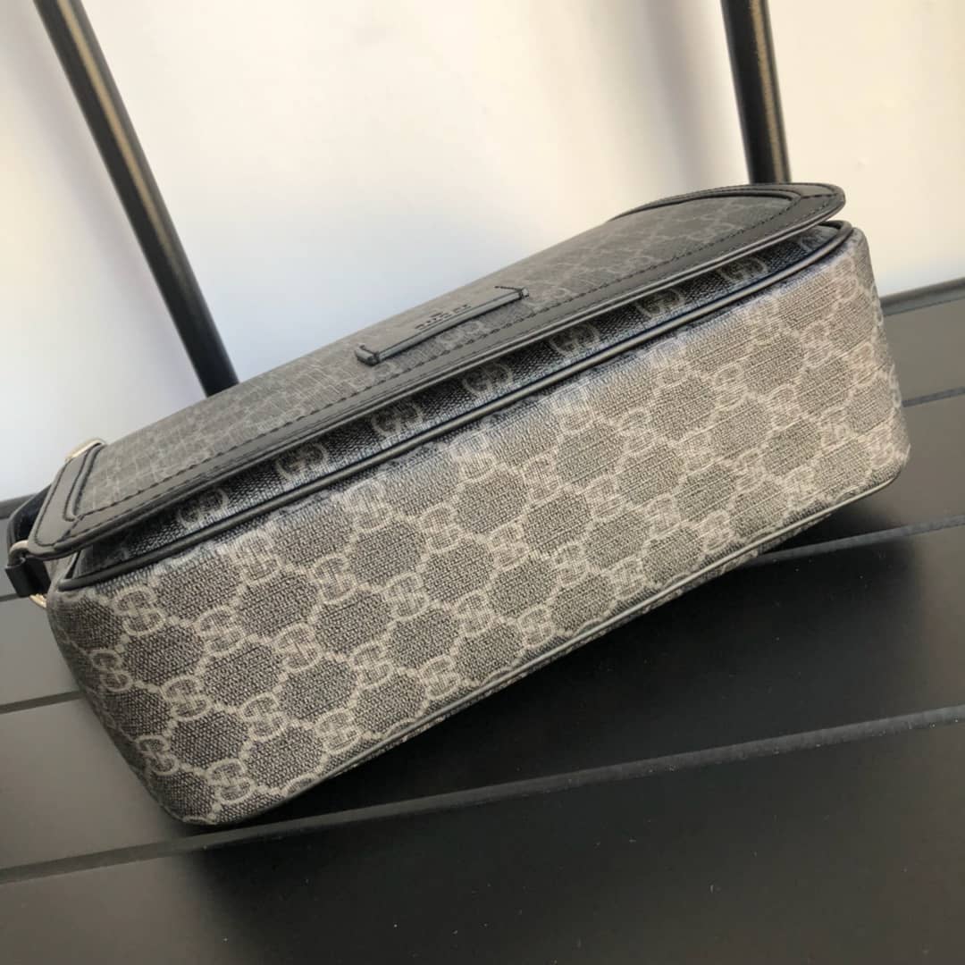 Gucci GG Guccissima Medium Canvas Crossbody Bag Replica Black 449172