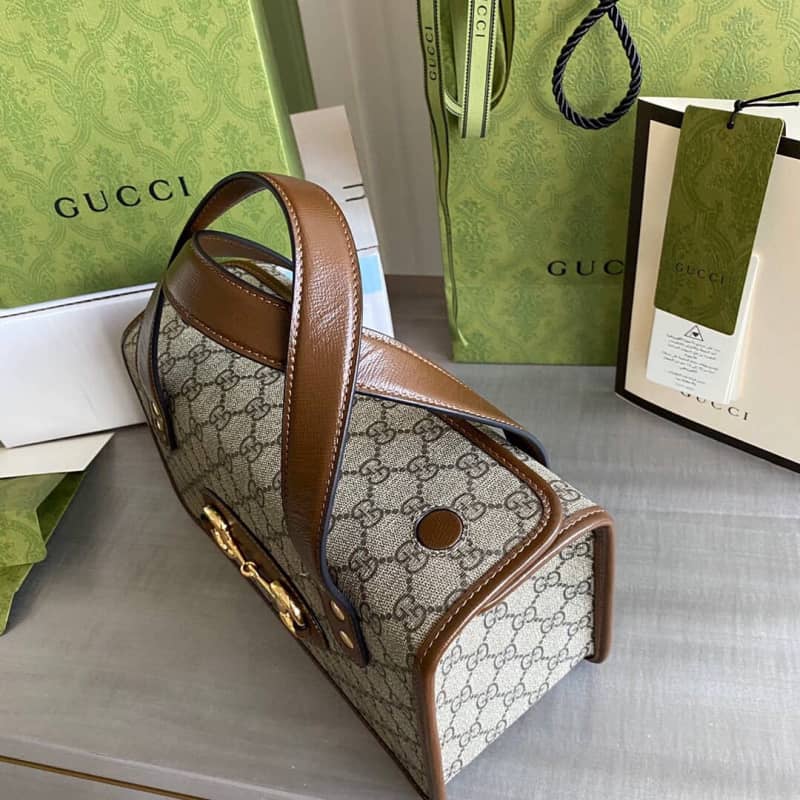 Gucci Horsebit Bag Dupe 1955 Small Top Handle Replica Bag Brown 627323