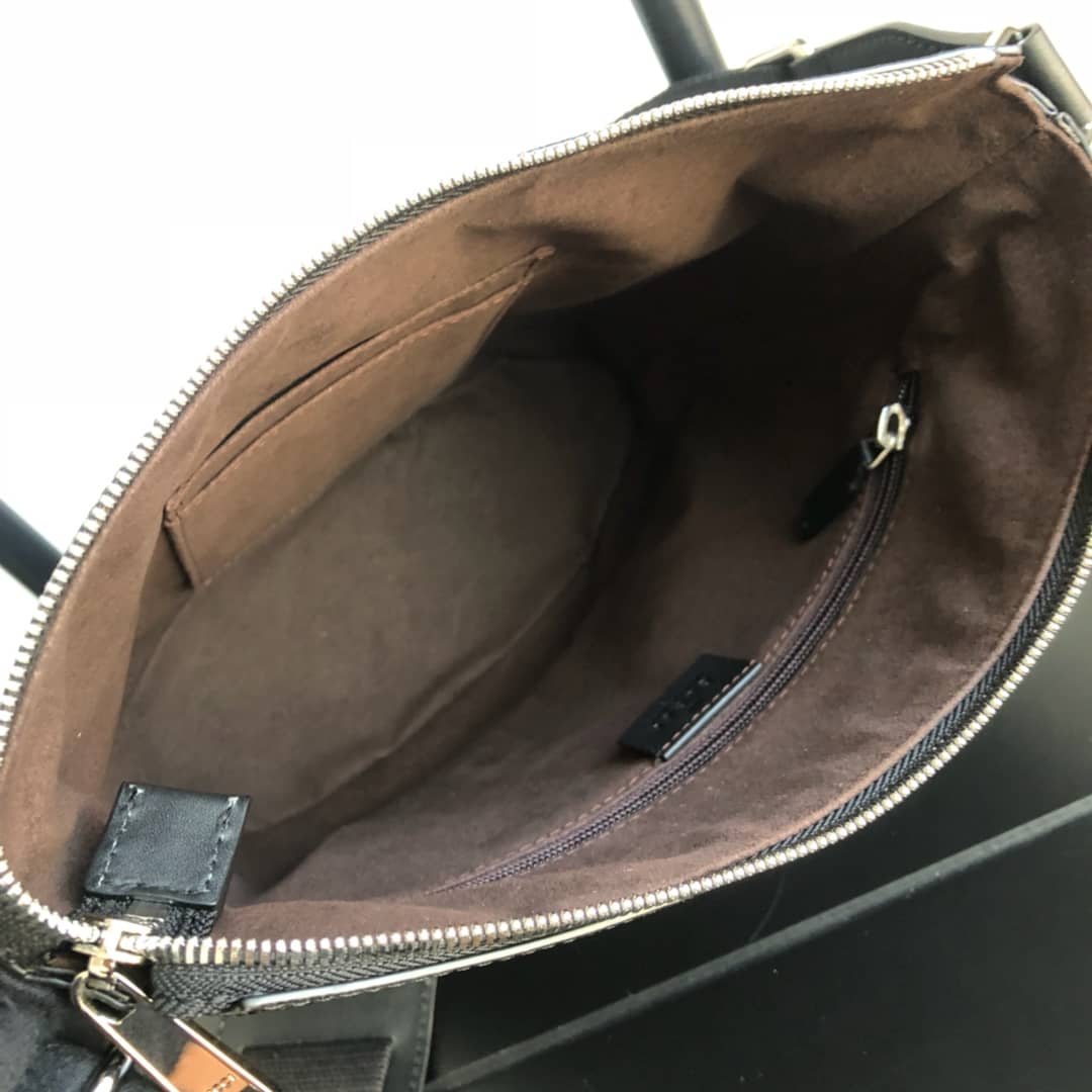 Gucci Mens Supreme Leather Double G Messenger Bag Replica Black 406388