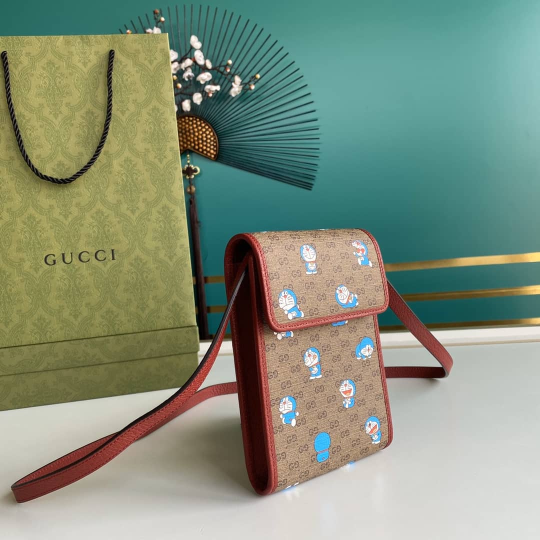 Gucci X Doraemon Mini Canvas Phone Bag Replica 647805
