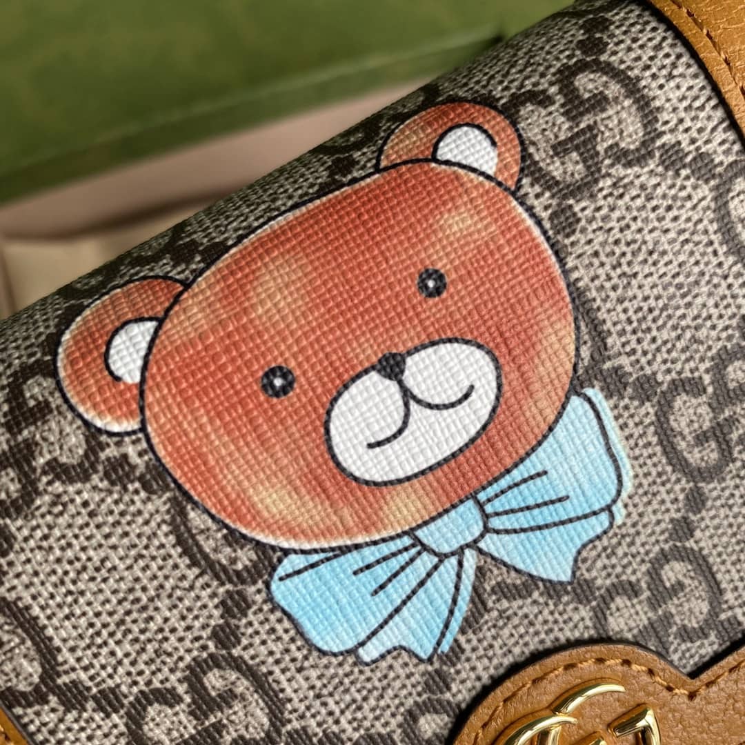 Gucci Doraemon GG Supreme Mini Wallet Replica 654541