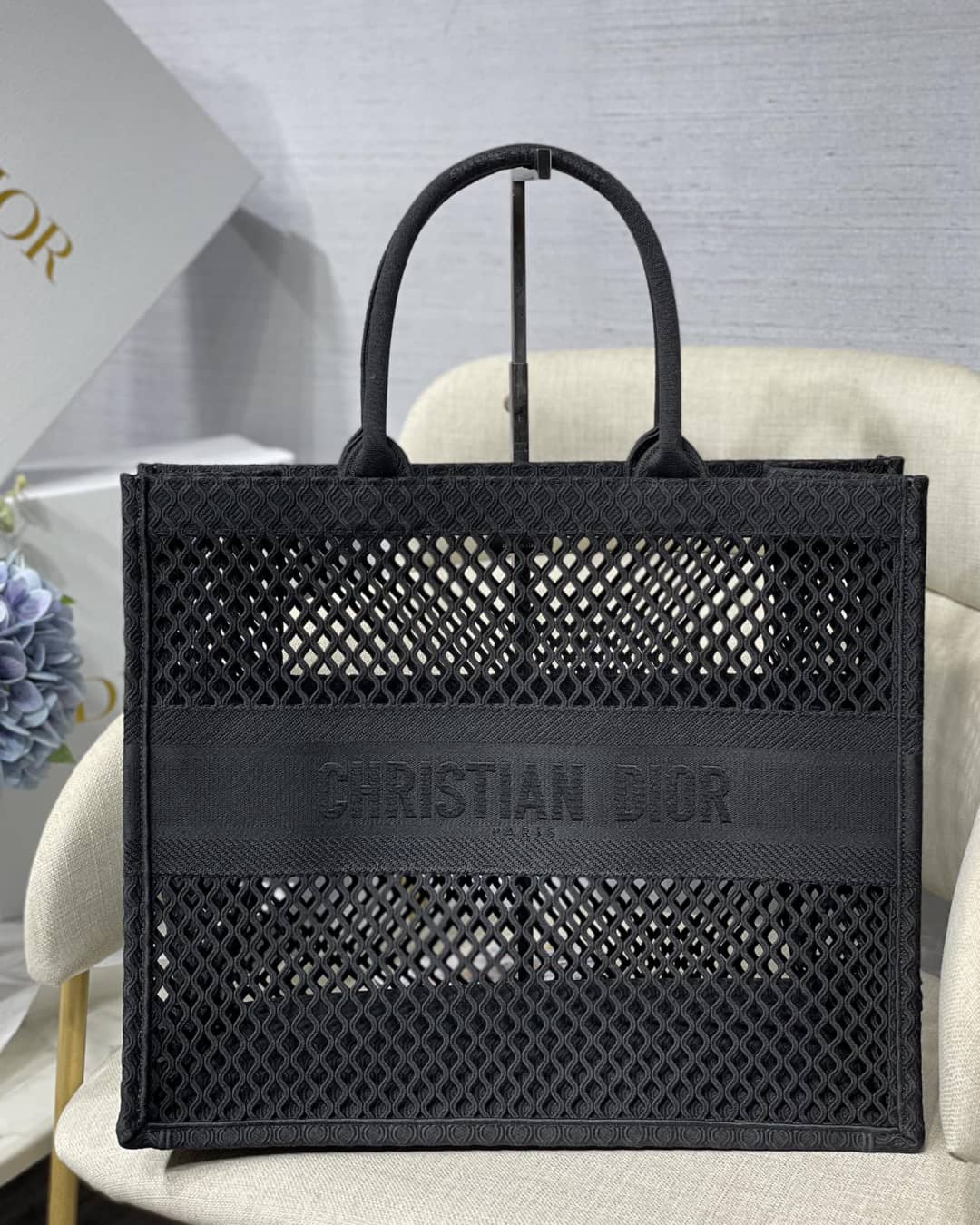 Christian Dior Mesh Book Tote Bag