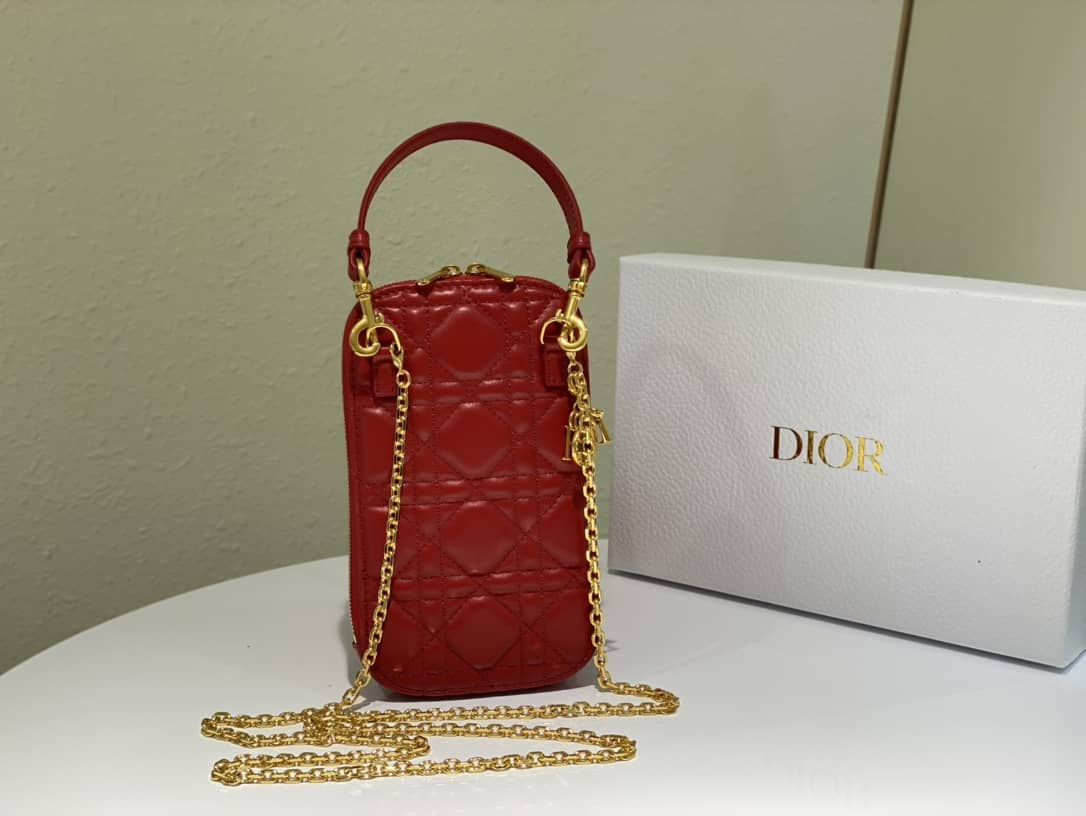 Lady Dior Dupe Lambskin 18CM Phone Holder