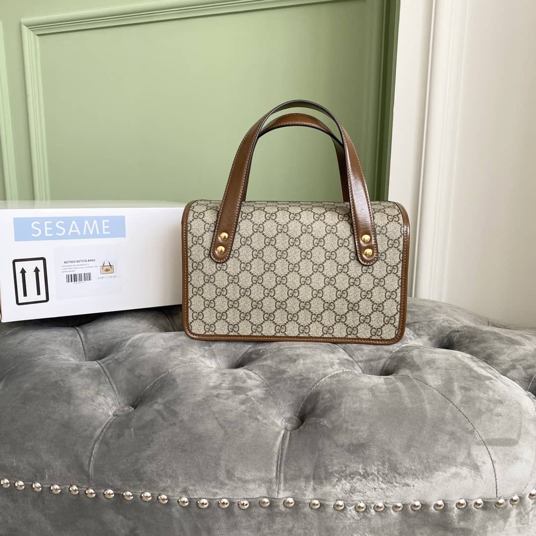 Gucci Horsebit Bag Dupe 1955 Small Top Handle Replica Bag Brown 627323