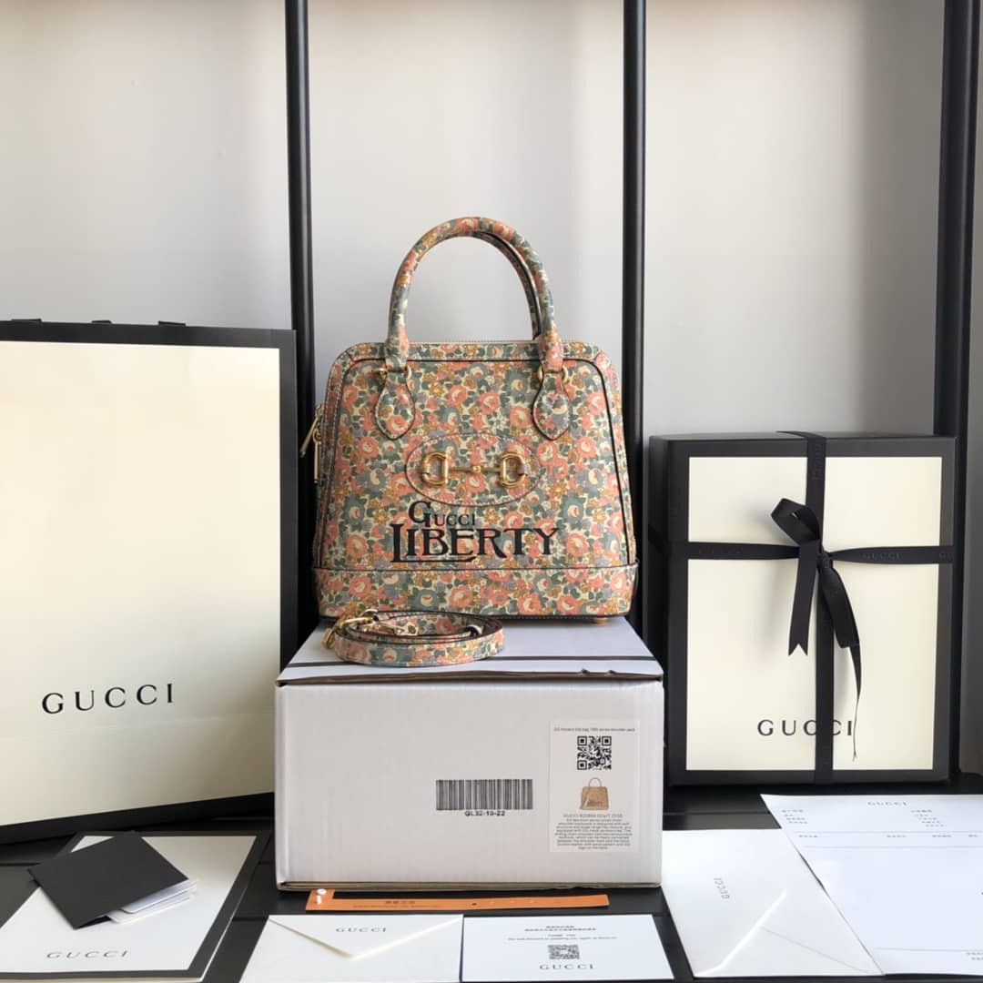 Gucci GG Horsebit 1955 Small Top Handle Printing Replica Bag 621220