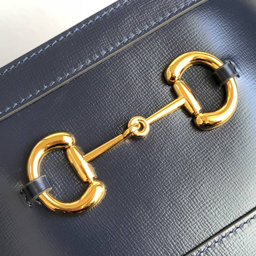 Gucci 1955 Horsebit Bucket Bag Replica Red Blue 602118