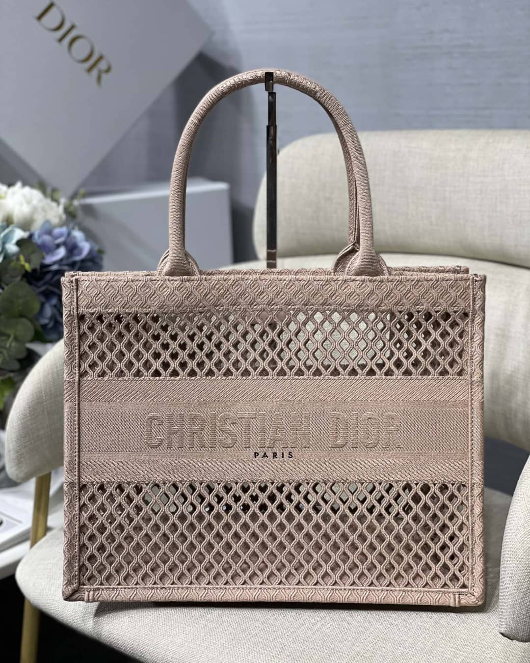 Christian Dior Mesh Book Tote Bag