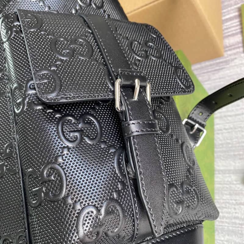 Gucci GG Embossed Leather Replica Backpack Black 625770