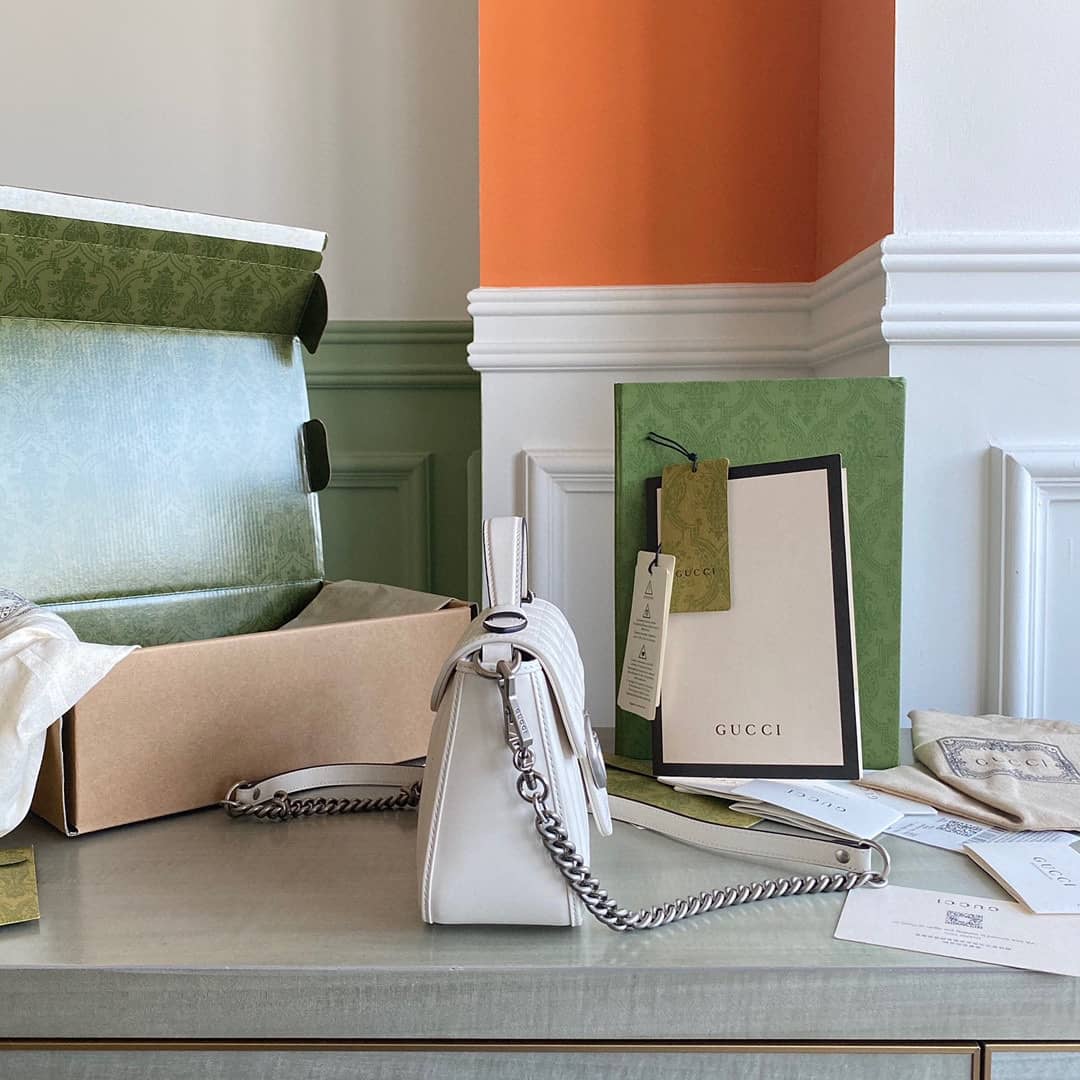 Gucci GG Marmont Canvas Mini Top Handle Crossbody Bag 583571 Replica