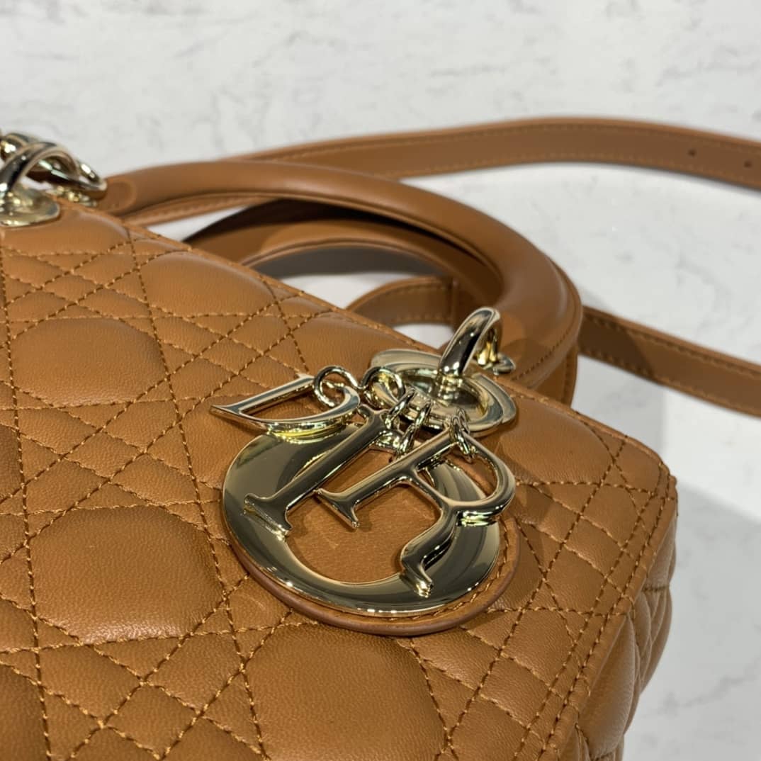 Lady Dior Dupe 24CM Replica Bag(Cola)