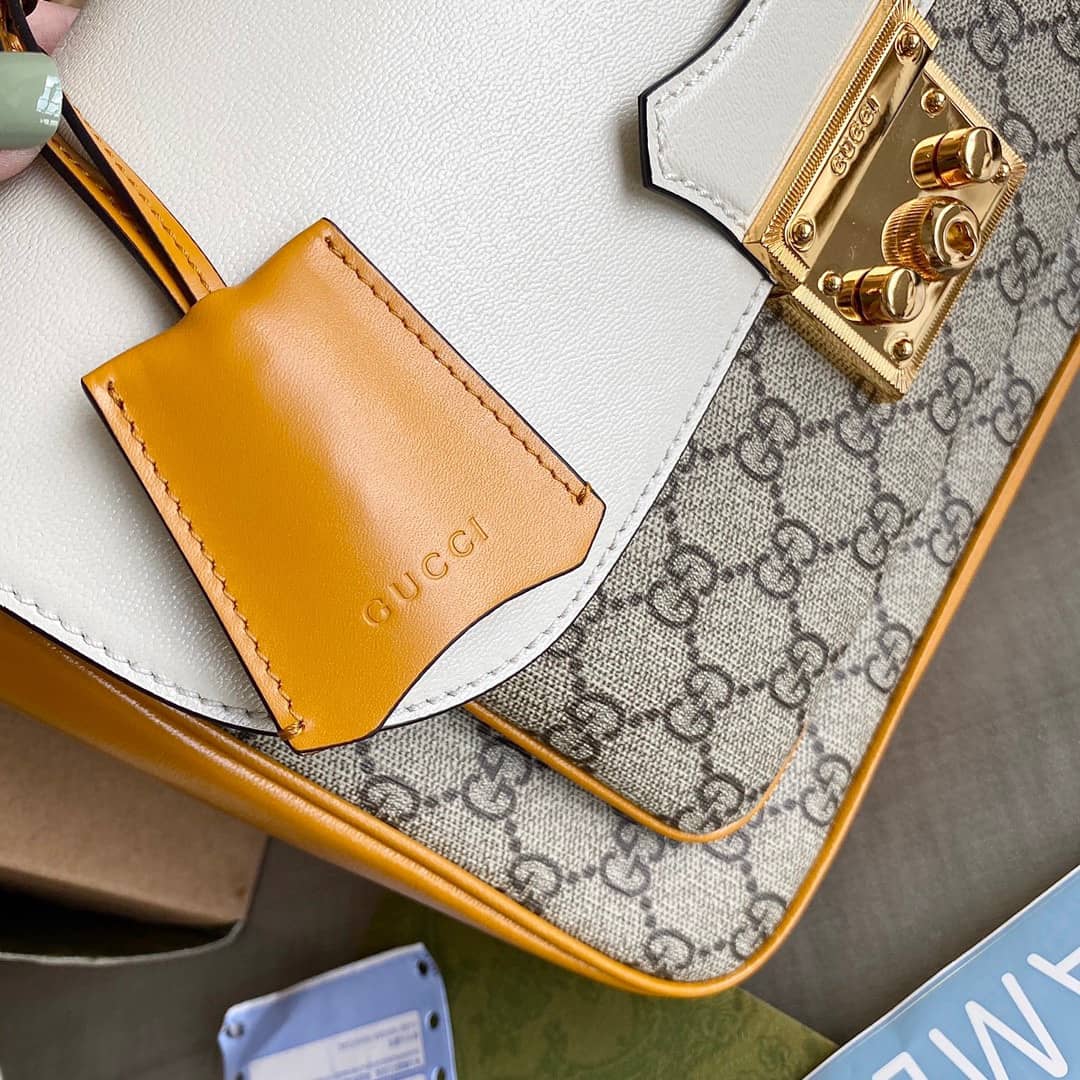 Gucci Padlock Small GG Supreme Canvas Shoulder Bag Replica White 644527