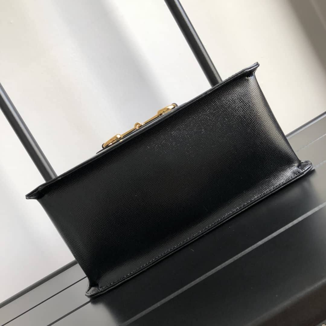 Gucci Horsebit Bag Dupe 1955 Small Top Handle Replica Bag Black 627323