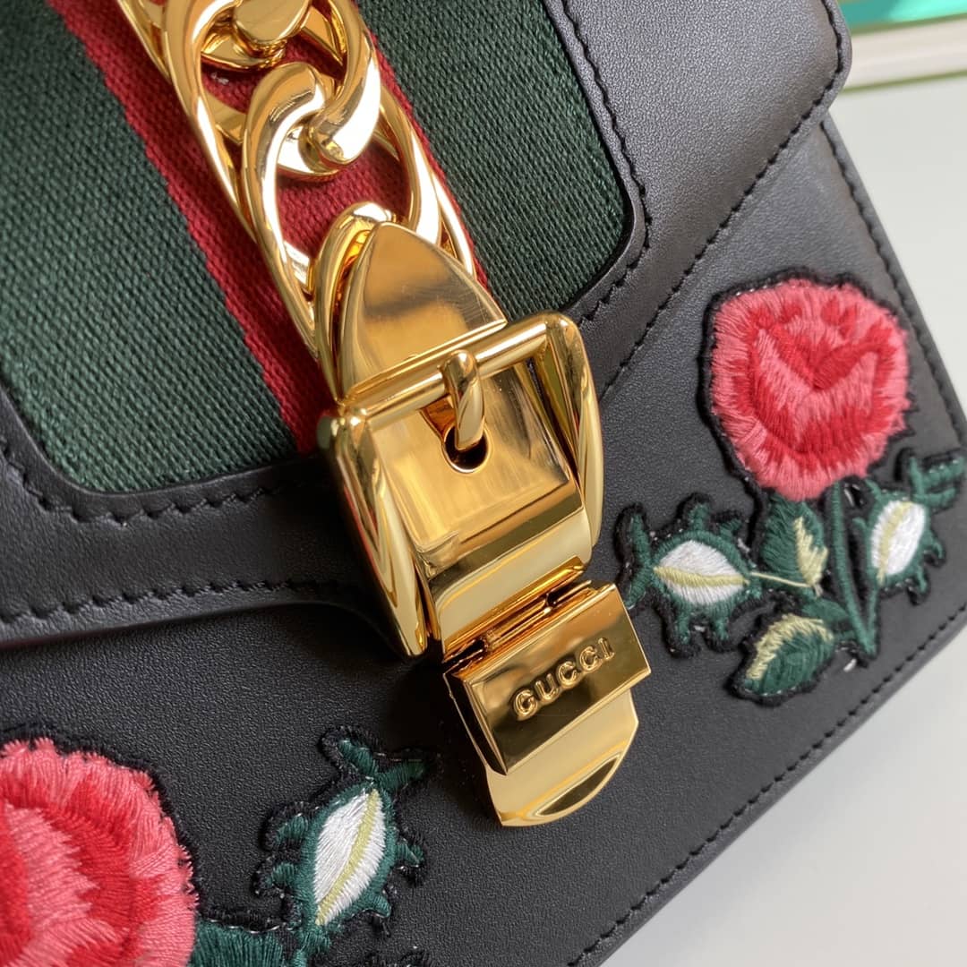 Gucci Womens Sylvie Leather Mini Bag Replica 470270