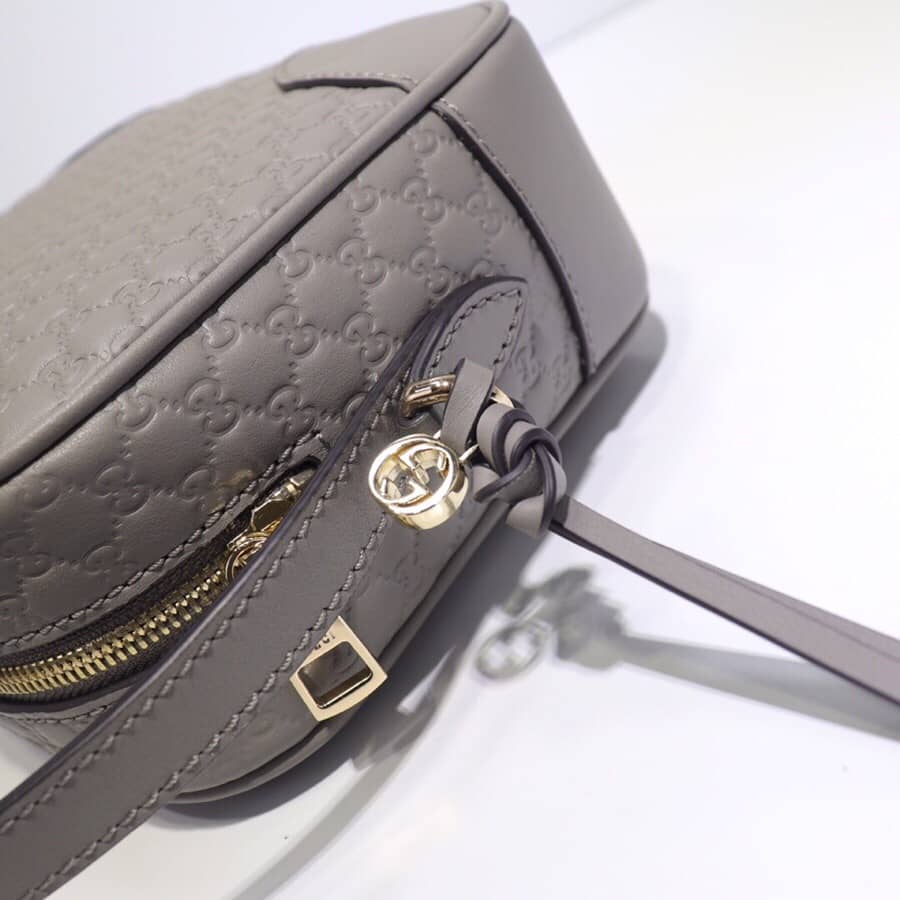 Gucci Bree Guccissima GG Leather Canvas Camera Bag Replica Gray 449413