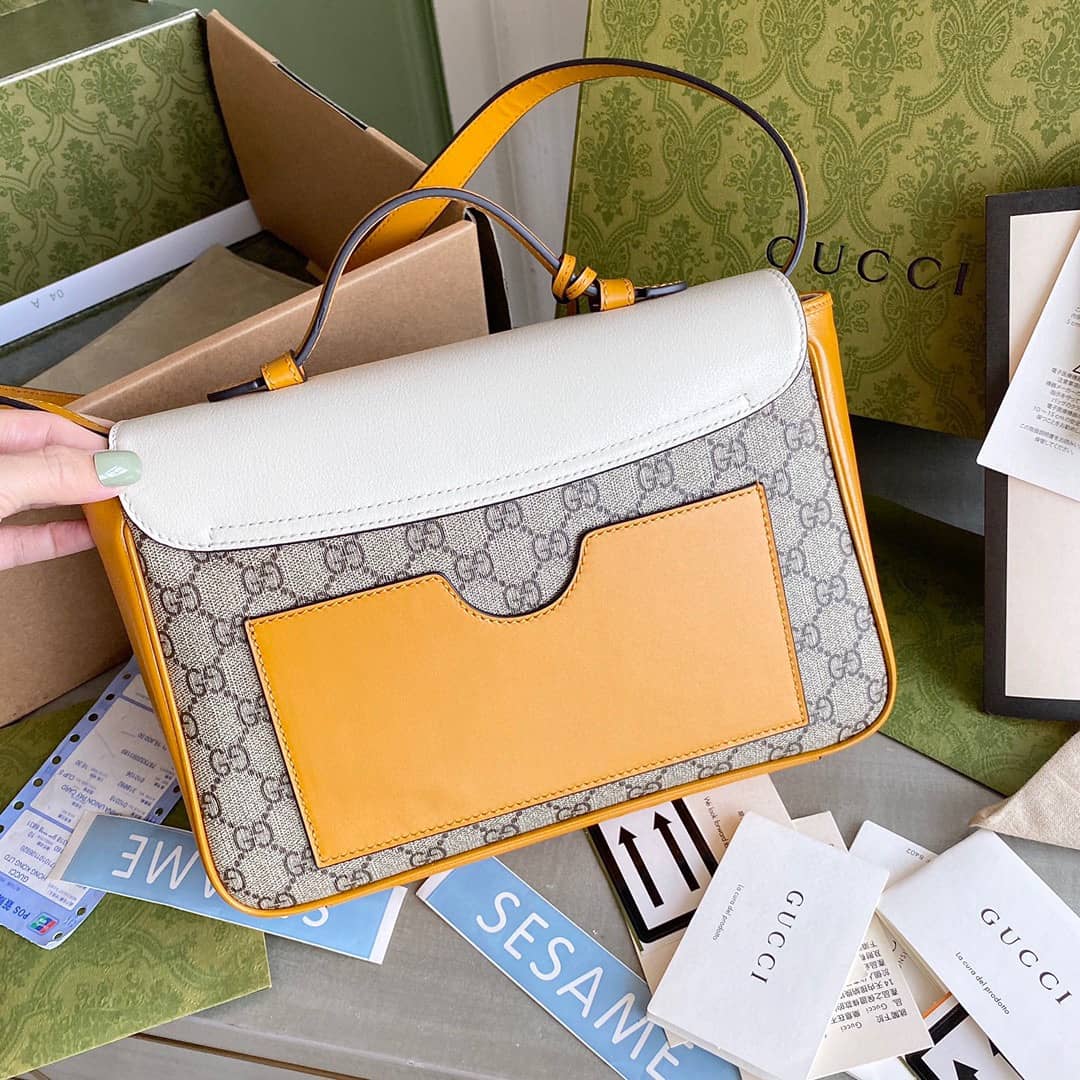Gucci Padlock Small GG Supreme Canvas Shoulder Bag Replica White 644527