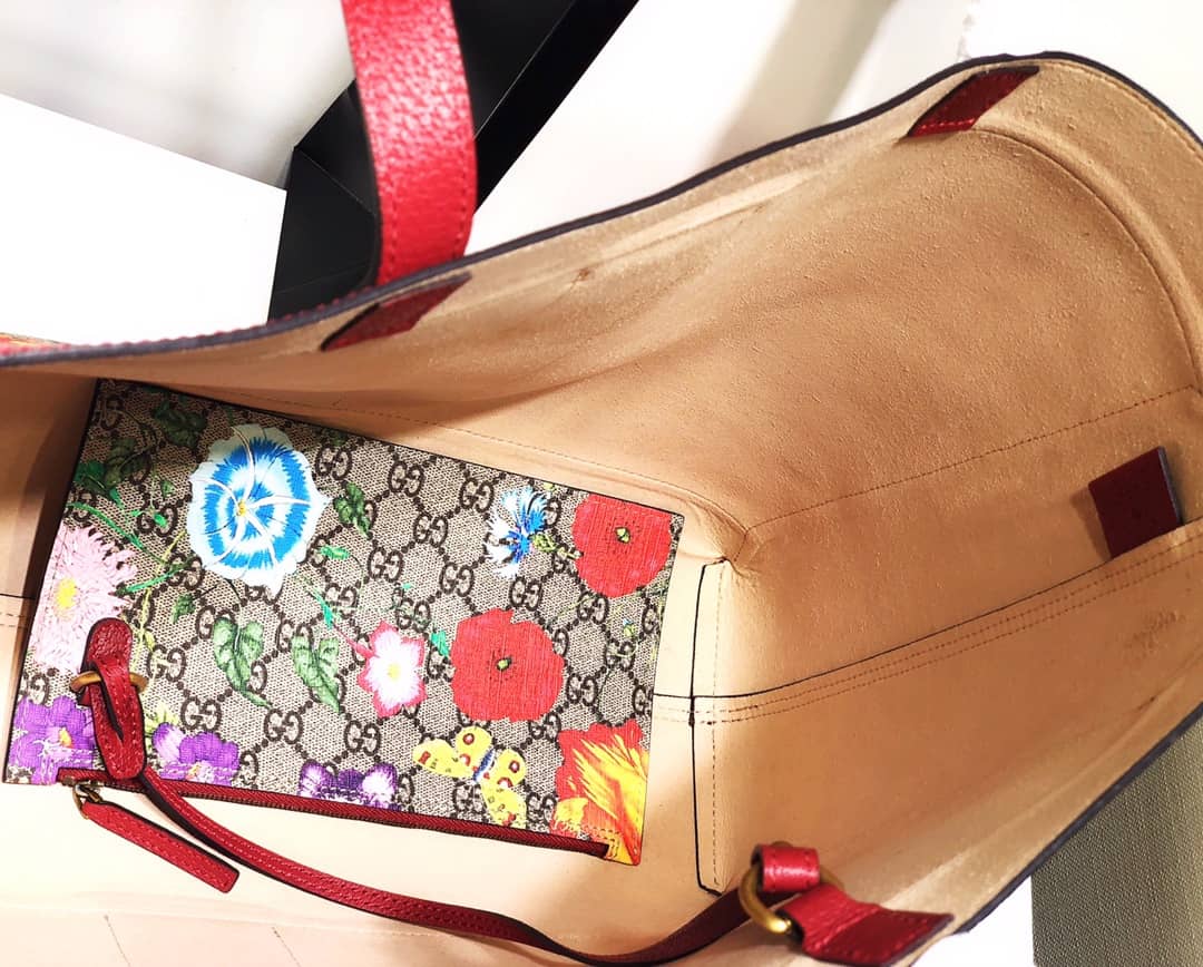 Gucci Ophidia Web Soft GG Supreme Replica Tote Red 547947