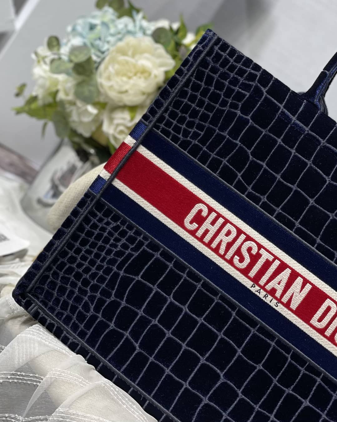 Christian Dior Tote Bag Dupe CD Book Embroidery