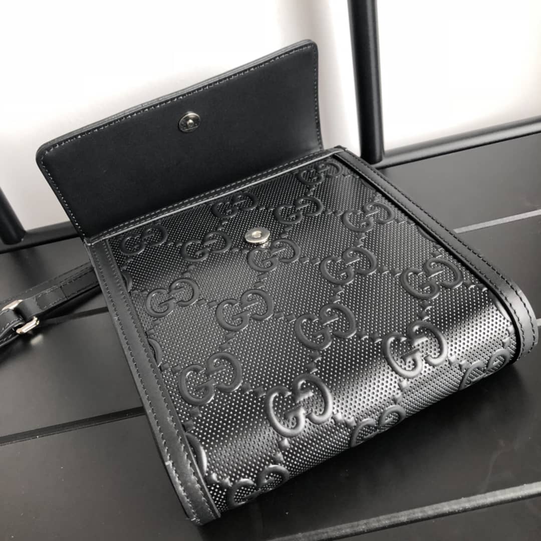 Gucci Mens GG Embossed Messenger Bag Replica 625782
