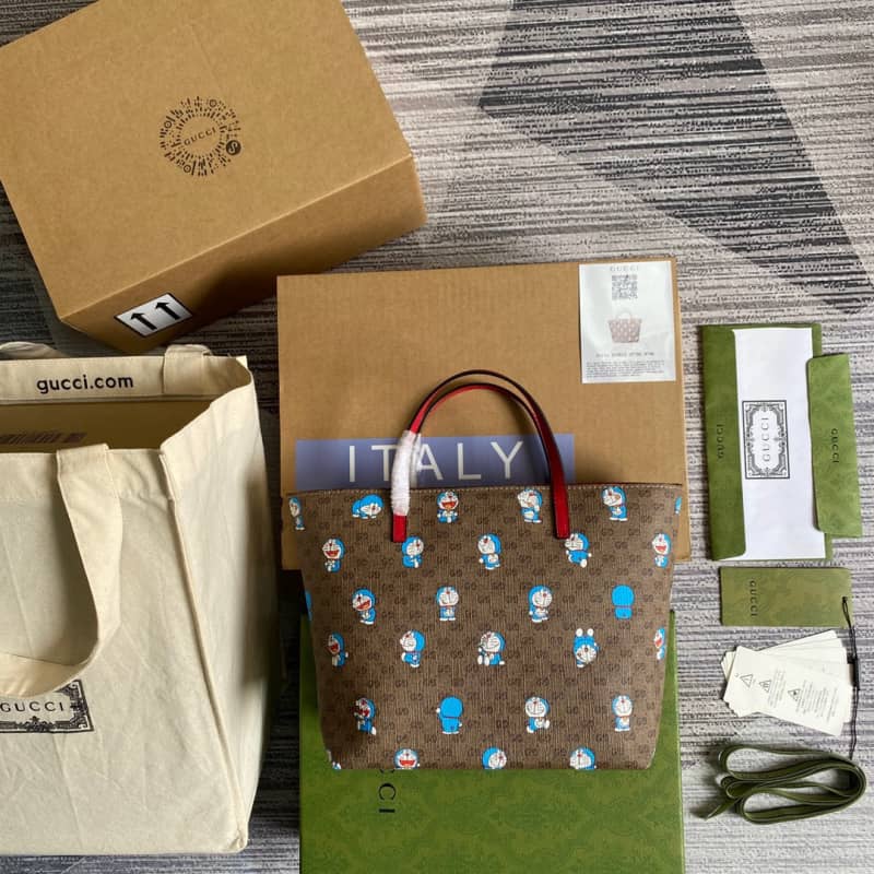 Gucci Children GG Supreme Canvas Replica Tote Brown 410812