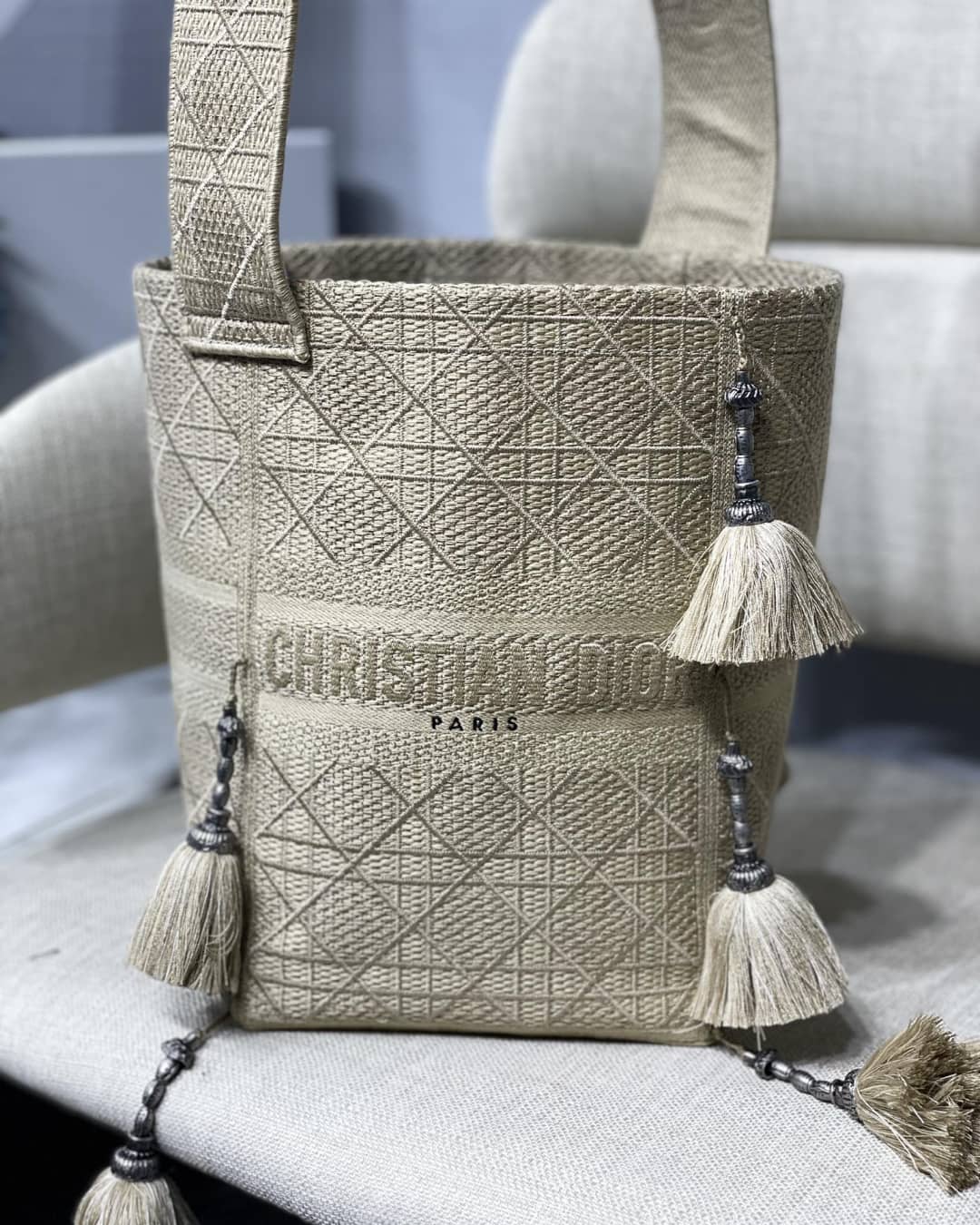 Christian Dior CD Bubble Embroidered Replica Bucket Bag