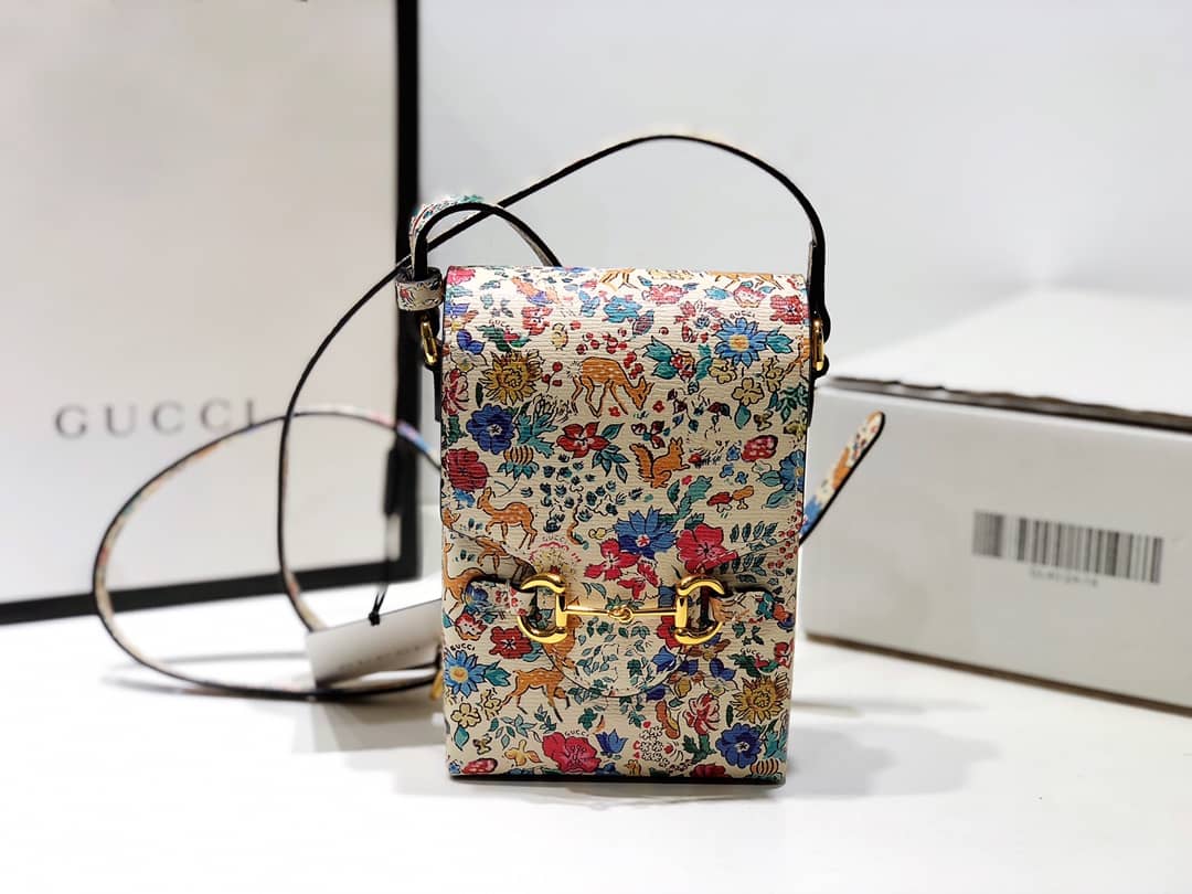 Gucci GG Denim Canvas Leather Phone Bag Replica 625625