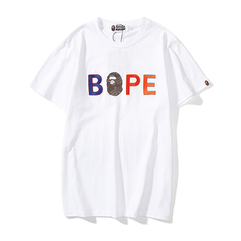 Bape Embroidered College Cotton T Shirt 9039