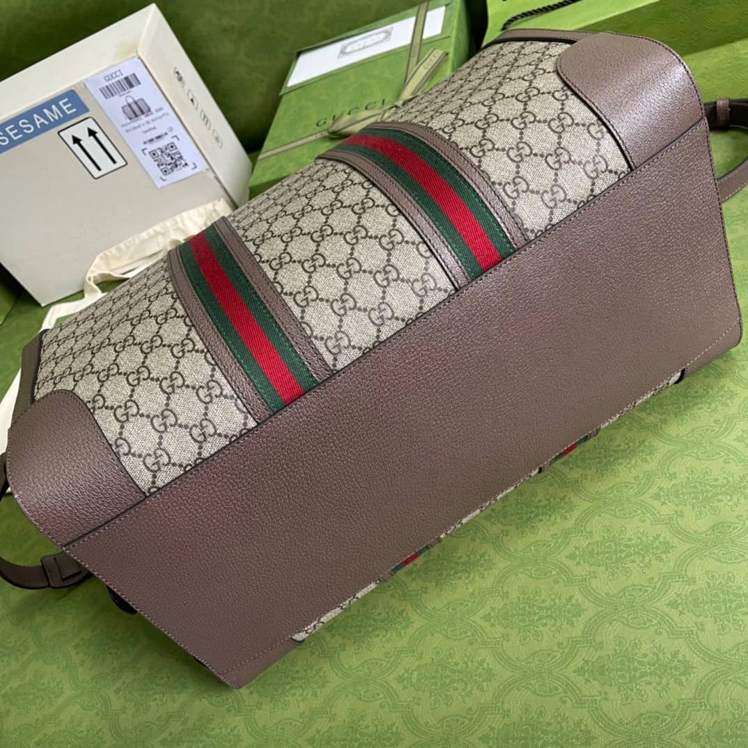 Gucci GG With Web Leather Duffle Bag 645021 Replica