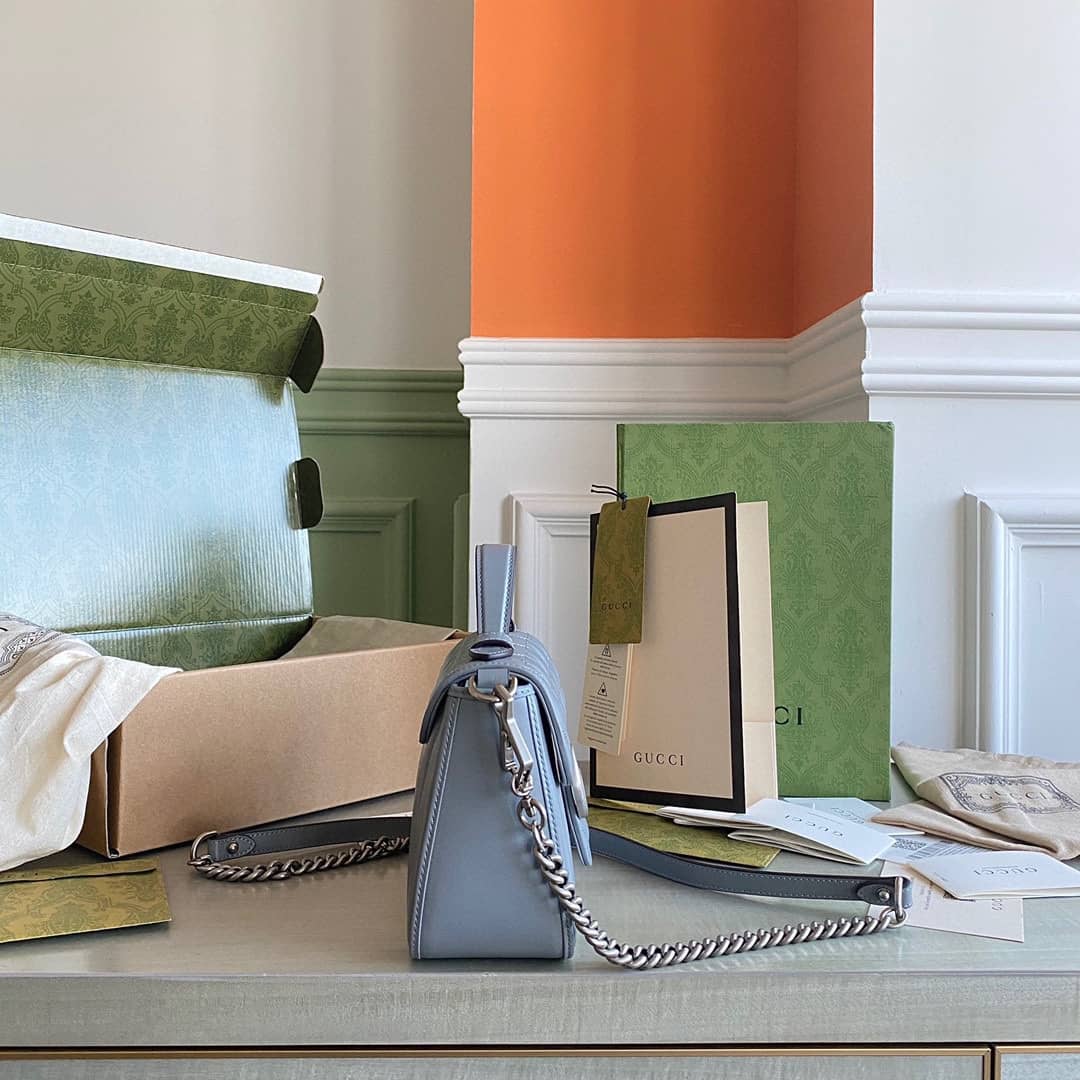 Gucci GG Marmont Canvas Mini Top Handle Crossbody Bag 583571 Replica