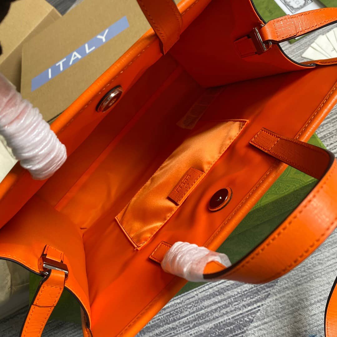 Gucci Supreme Canvas Children Yuko Higuchi Tote Replica Orange 630542