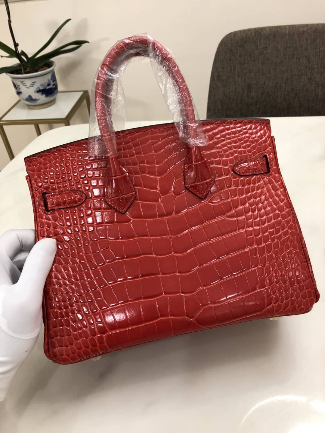 Hermes Birkin 25CM Crocodile Shiny Replica Bag