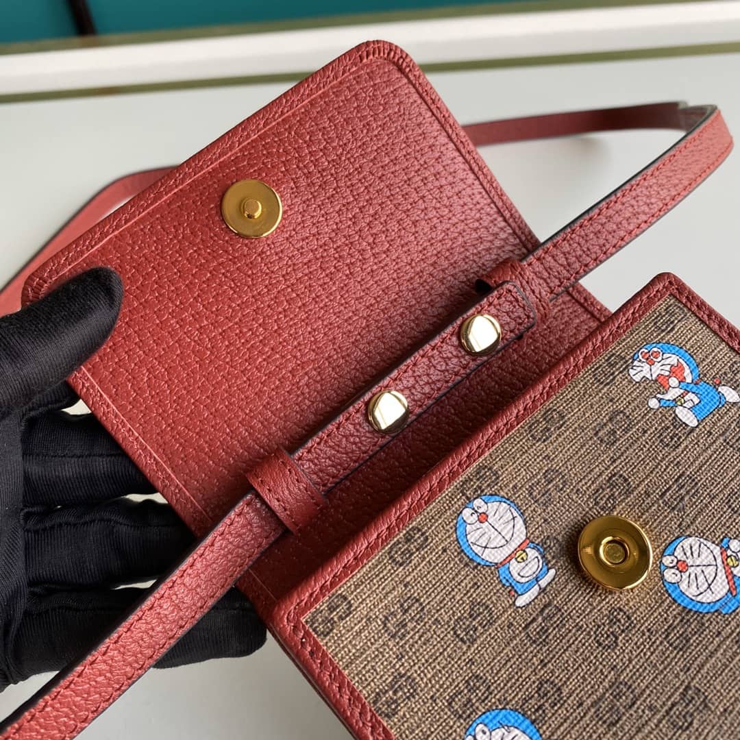 Gucci X Doraemon Mini Canvas Phone Bag Replica 647805