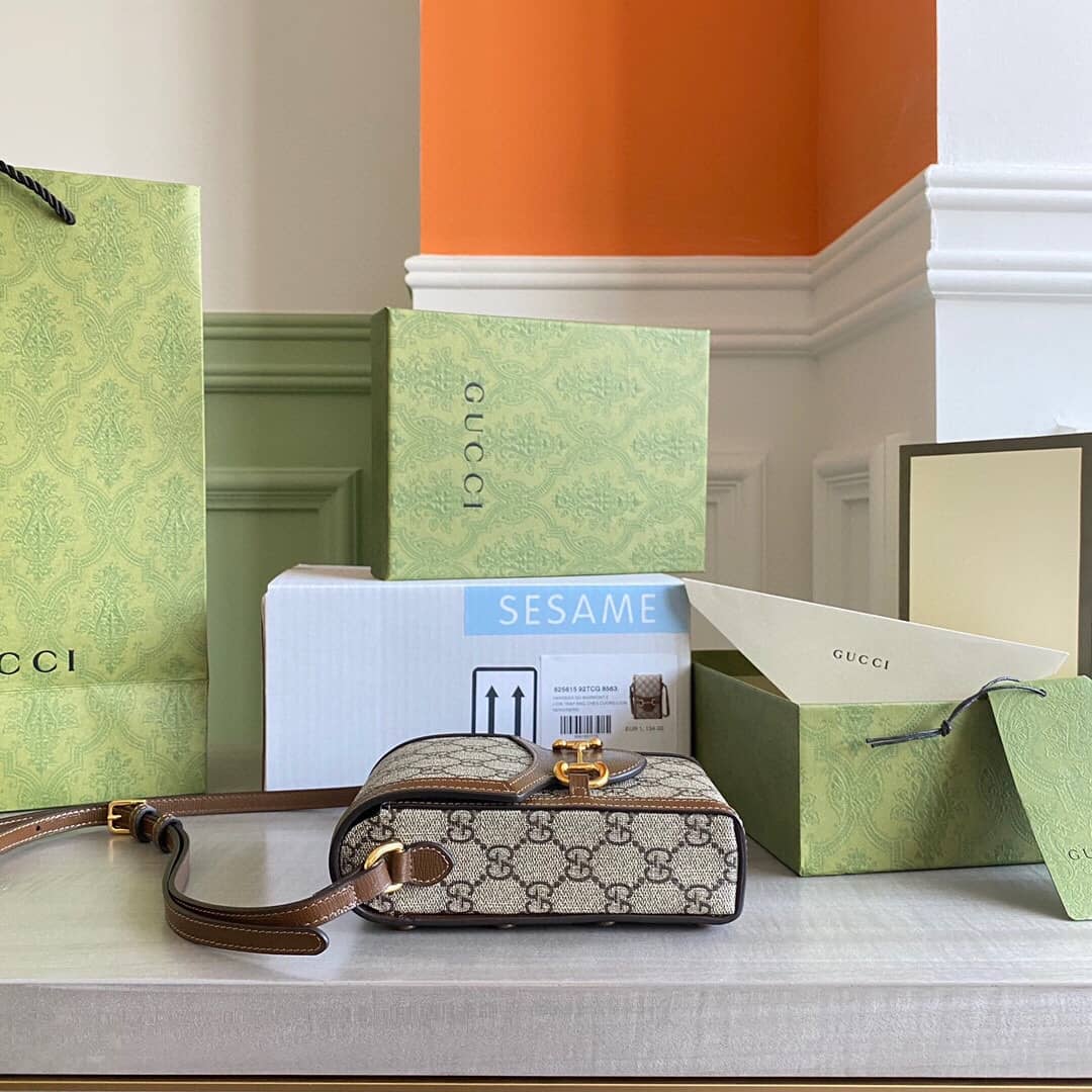 Best Replica Gucci Horsebit 1955 Mini Bag Replica Brown 625615(ColaReps)