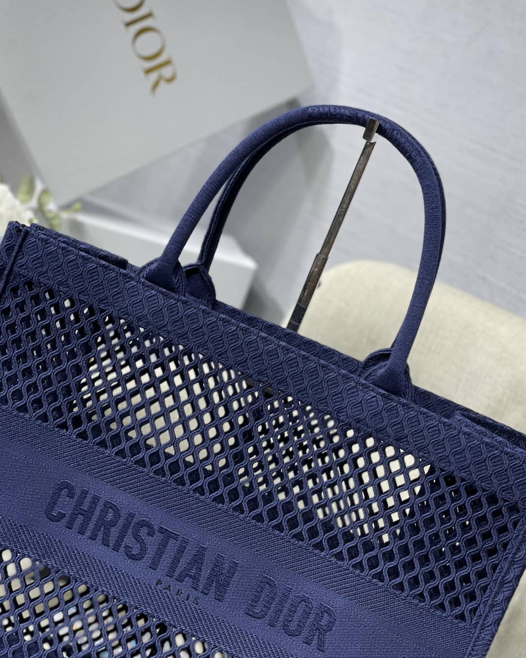 Christian Dior Mesh Book Tote Bag