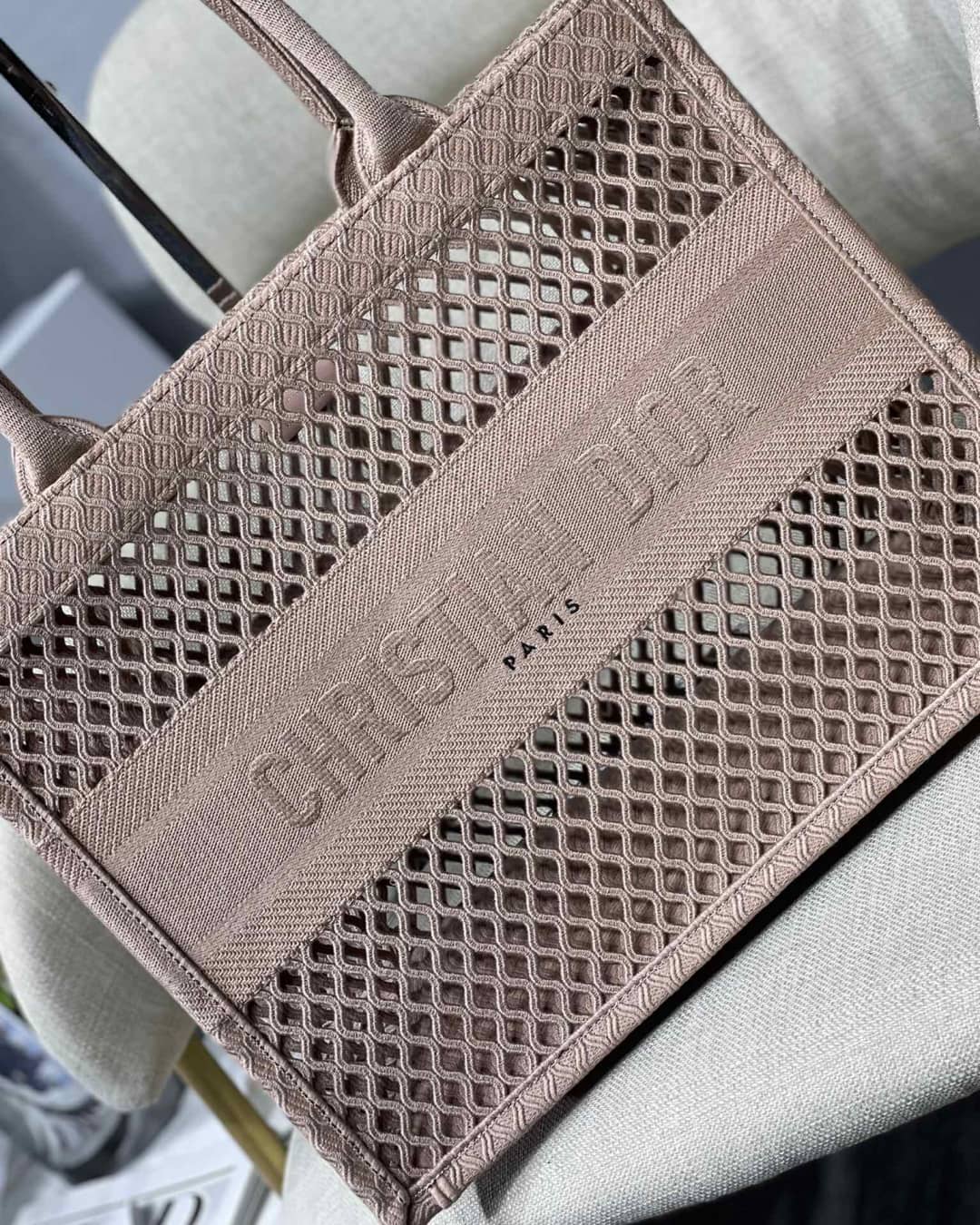 Christian Dior Mesh Book Tote Bag