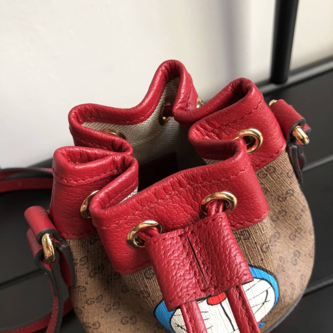 Gucci X Doraemon Mini Bucket Bag Replica 647801