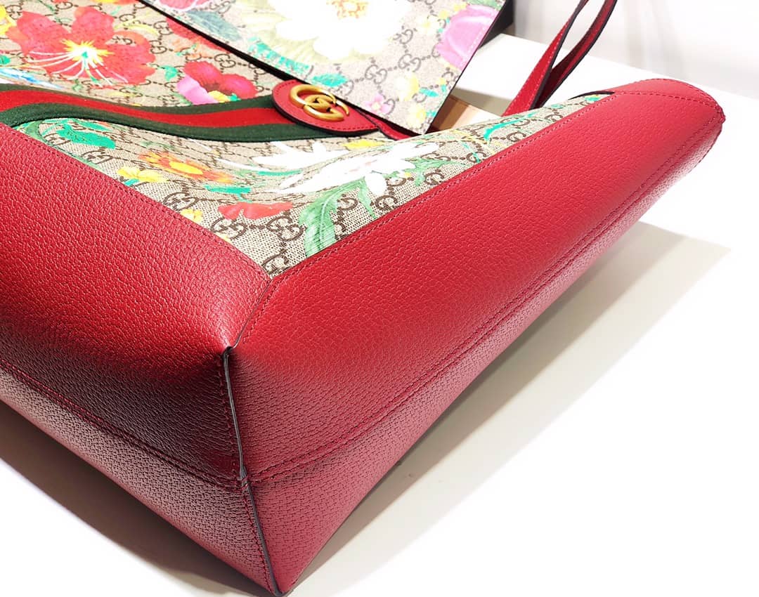 Gucci Ophidia Web Soft GG Supreme Replica Tote Red 547947