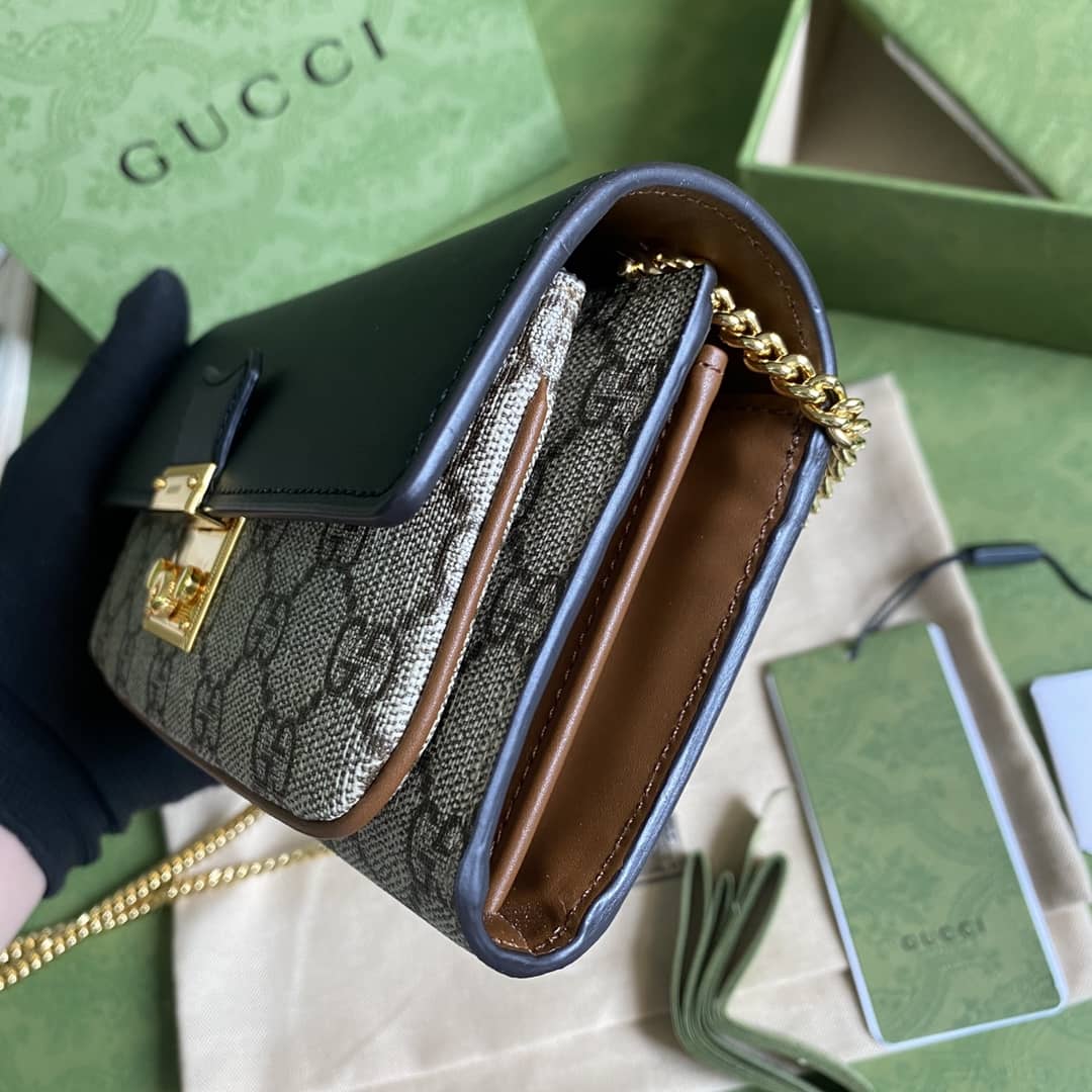 Gucci Padlock Chain Long Wallet Black Replica 658226
