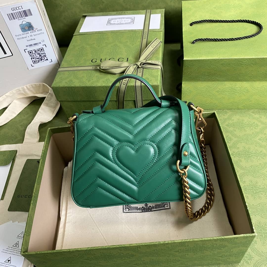 Gucci GG Marmont Mini Leather Top Handle Crossbody Bag 547260 Replica