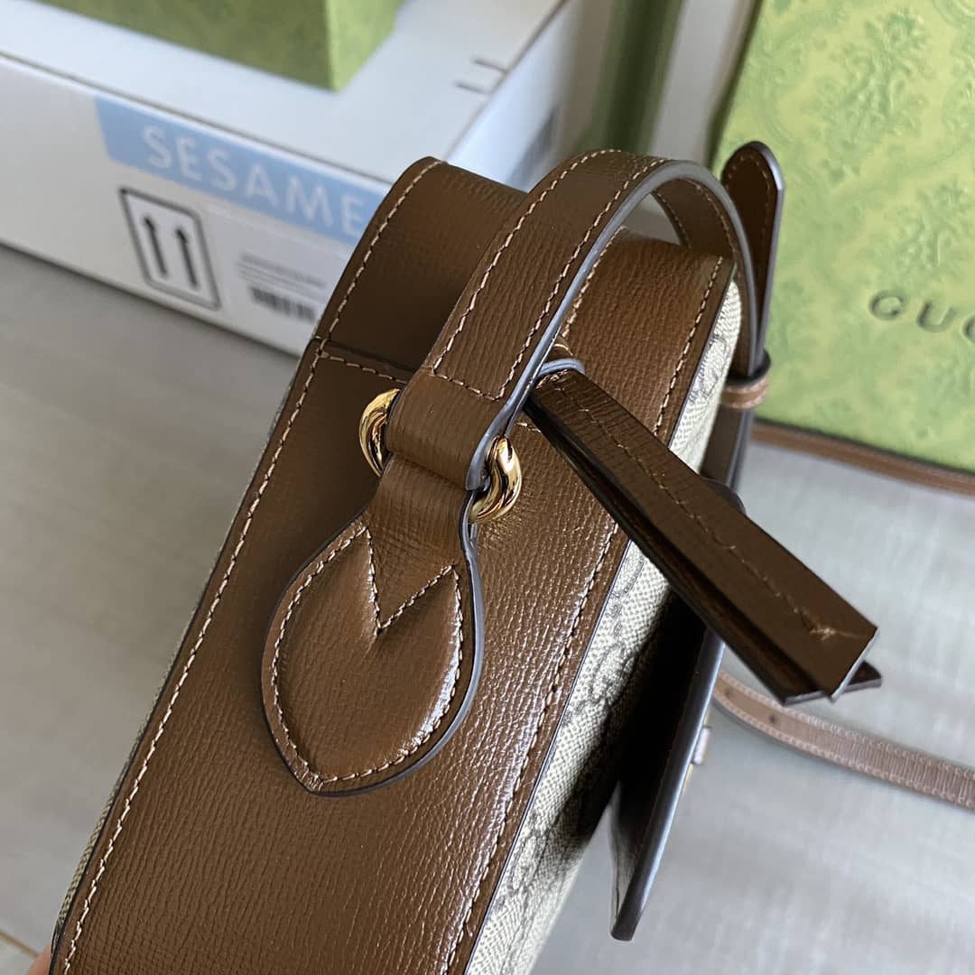 Gucci Horsebit 1955 GG Crossbody Bag Replica Brown 645454