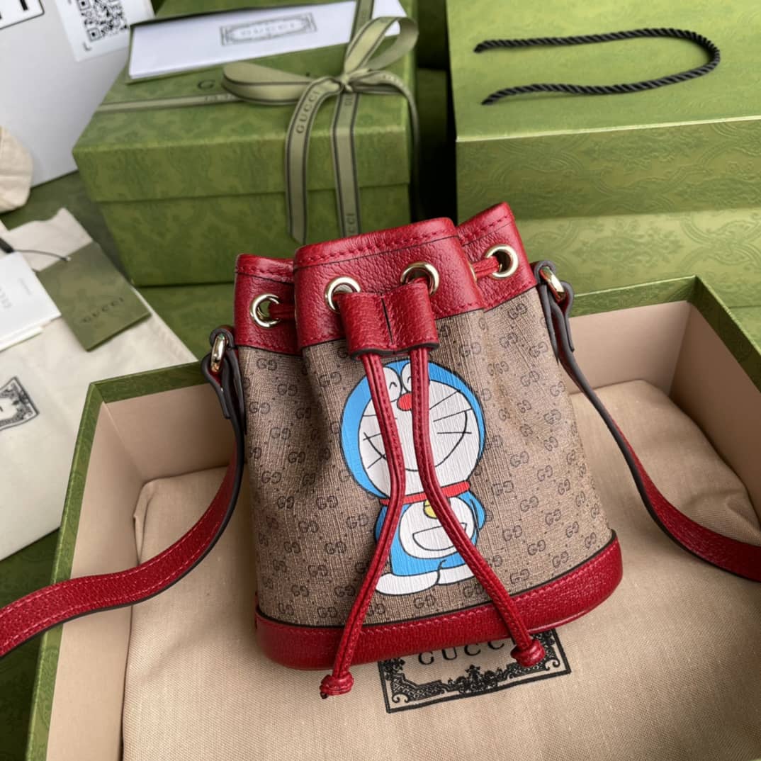 Gucci Doraemon X Gucci Mini Bucket Bag Replica 647801
