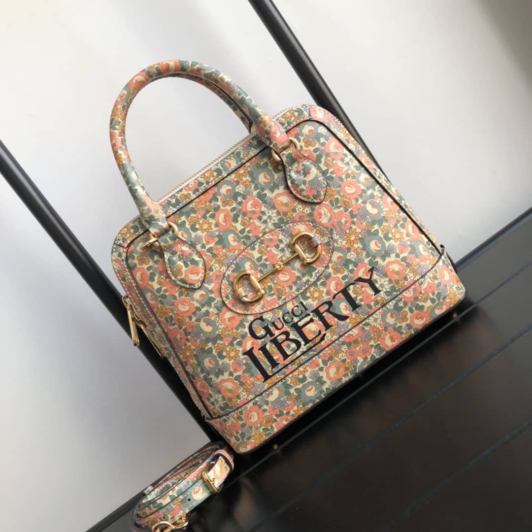 Gucci GG Horsebit 1955 Small Top Handle Printing Replica Bag 621220